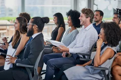 A group of teachers at a professional development session