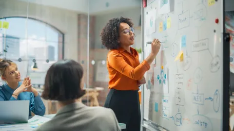 A business leader working on developing a culture of open innovation